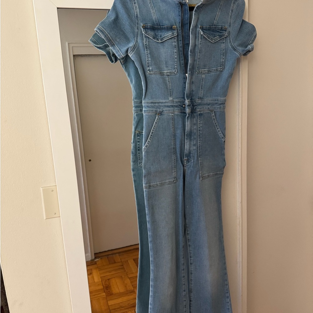 Good American Blue Denim Jumpsuit
